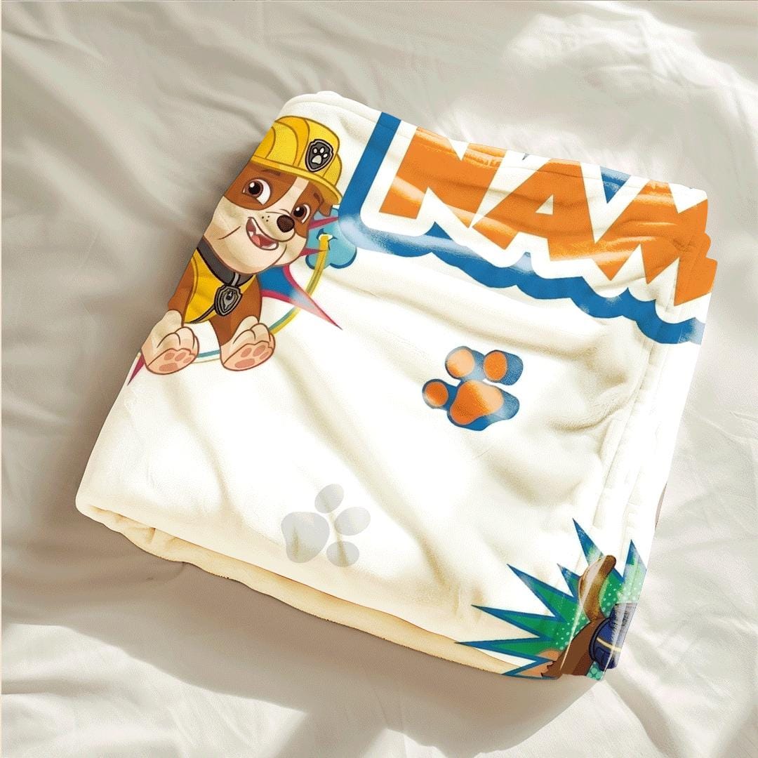 PAW Patrol Pop Art Blanket, Action Comic Throw, Hero Dog Seamless Bedding, Kids Fan Gift