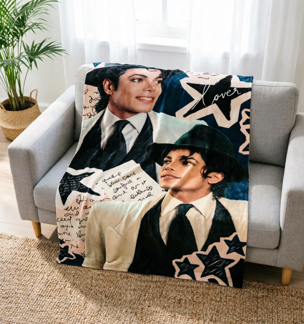 Michael Jackson Biopic Movie Poster Blanket Soft Throw, King of Pop Fan Birthday Gift