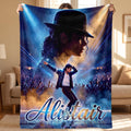 Personalized Michael Jackson Blanket, Custom Name Retro Dancer Throw, 80s Music Legend , Gift for Music Lover Teen Boy Bedding