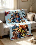 Zootopia Full Character Group Blanket Soft Throw, Custom Name Kids Birthday Gift
