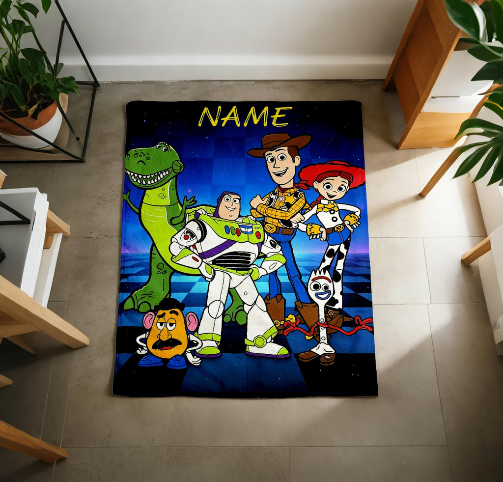 Personalized Toy Story Blanket Soft Throw, Full Character Squad, Gift For Animated Series Enthusiasts
