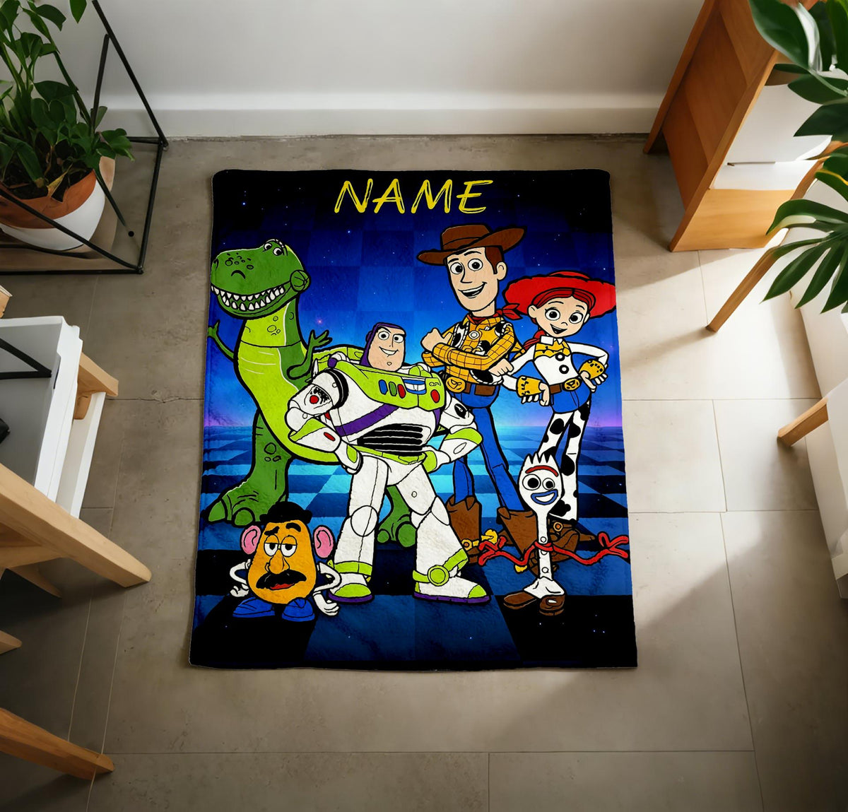 Personalized Toy Story Blanket Soft Throw, Full Character Squad, Gift For Animated Series Enthusiasts