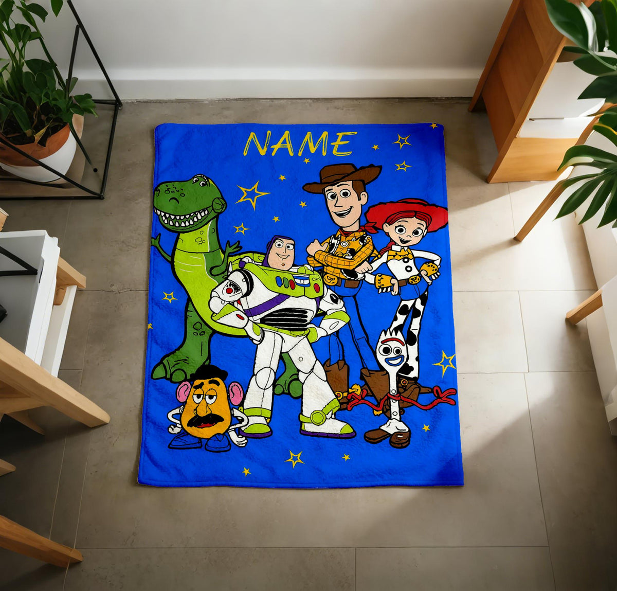 Personalized Toy Story Blanket Soft Throw, Full Character Squad, Gift For Animated Series Enthusiasts