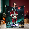 Personalized Horror Clown Blanket, Custom Name Flannel Throw, Creepy Halloween Blanket, Scary Movie Decor, Horror Fan Gift