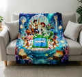 Toy Story Ocean Blanket Soft Throw, Custom Name Frame, Gift For Adventure Little Fans
