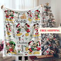 Mickey and Minnie Christmas Blanket Family, Mickey Mouse Christmas Gift, Family Name Blanket, Disney Home Decor, Disney Christmas Gift