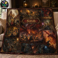 Custom Dungeons and Dragons Fleece Blanket, Fantasy Dragon Throw, Personalized RPG Blanket, Dungeon Adventure Gift, Cozy Gamer Bedroom Decor
