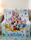 Mickey Friends Blanket Soft Throw, Custom Name Kids Throw