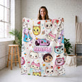 Gabby's Faces Blanket, Watermelon Candy Custom Throw, Kids Dollhouse Bedding, Girls Summer Gift