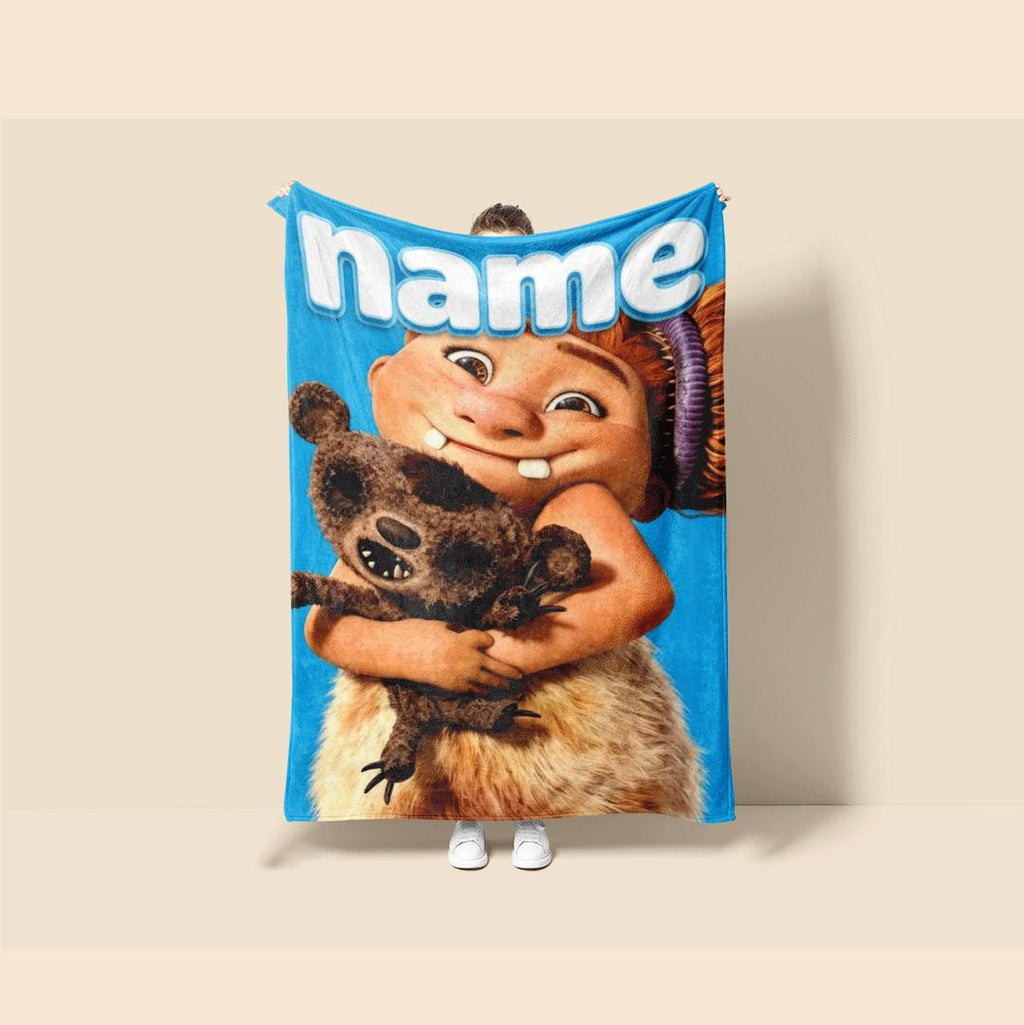 Cave kid doll print portable blanket dorm single blanket pet blanket Customized name air conditioning blankets surprise gift