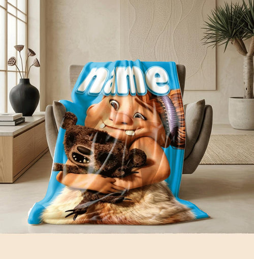 Cave kid doll print portable blanket dorm single blanket pet blanket Customized name air conditioning blankets surprise gift