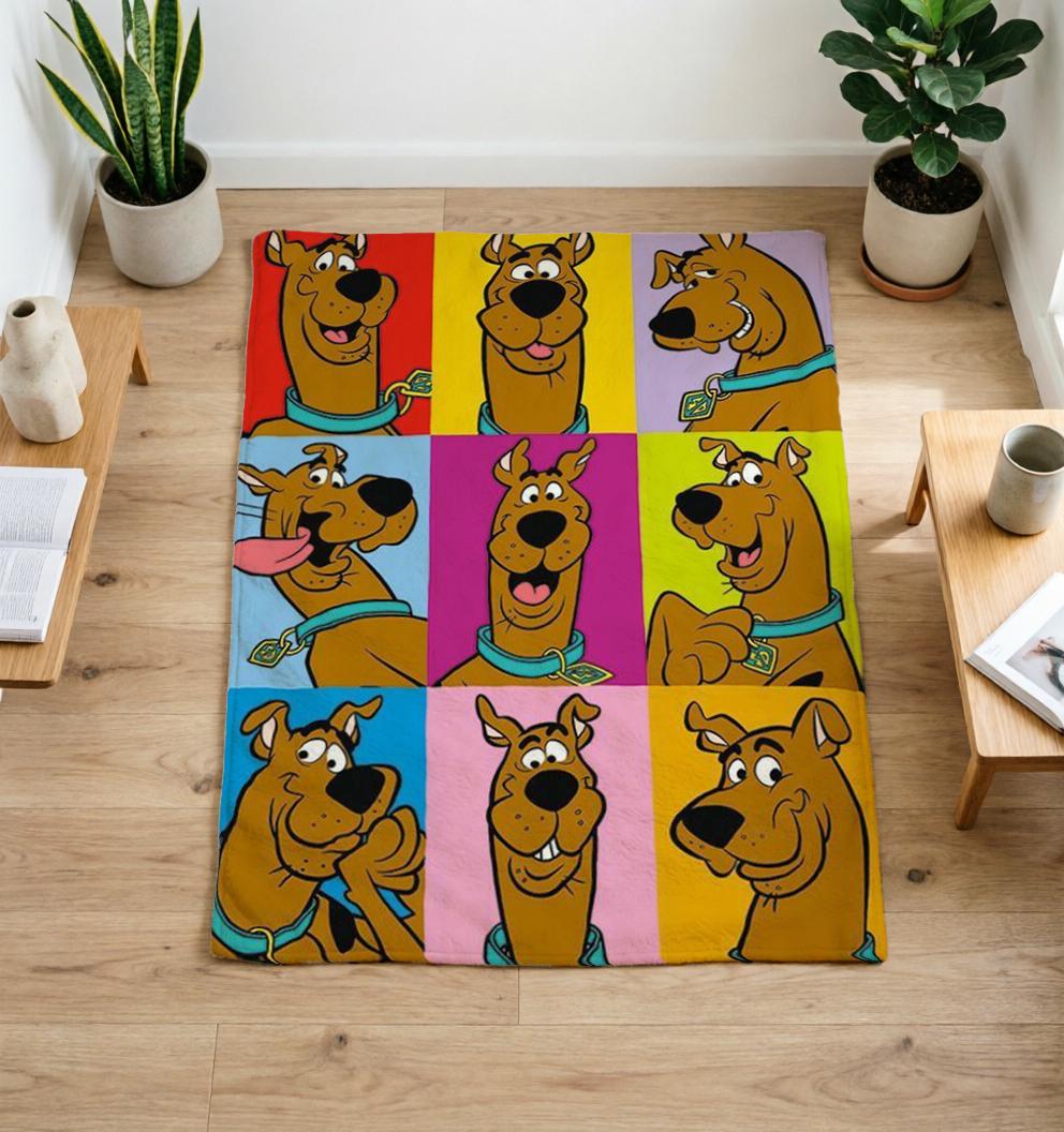 Scooby Doo Blanket Soft Throw, Retro Cartoon Mystery Gang Themed Throw Blanket, Ideal Gift For Scooby Doo Fans Kids And Adults