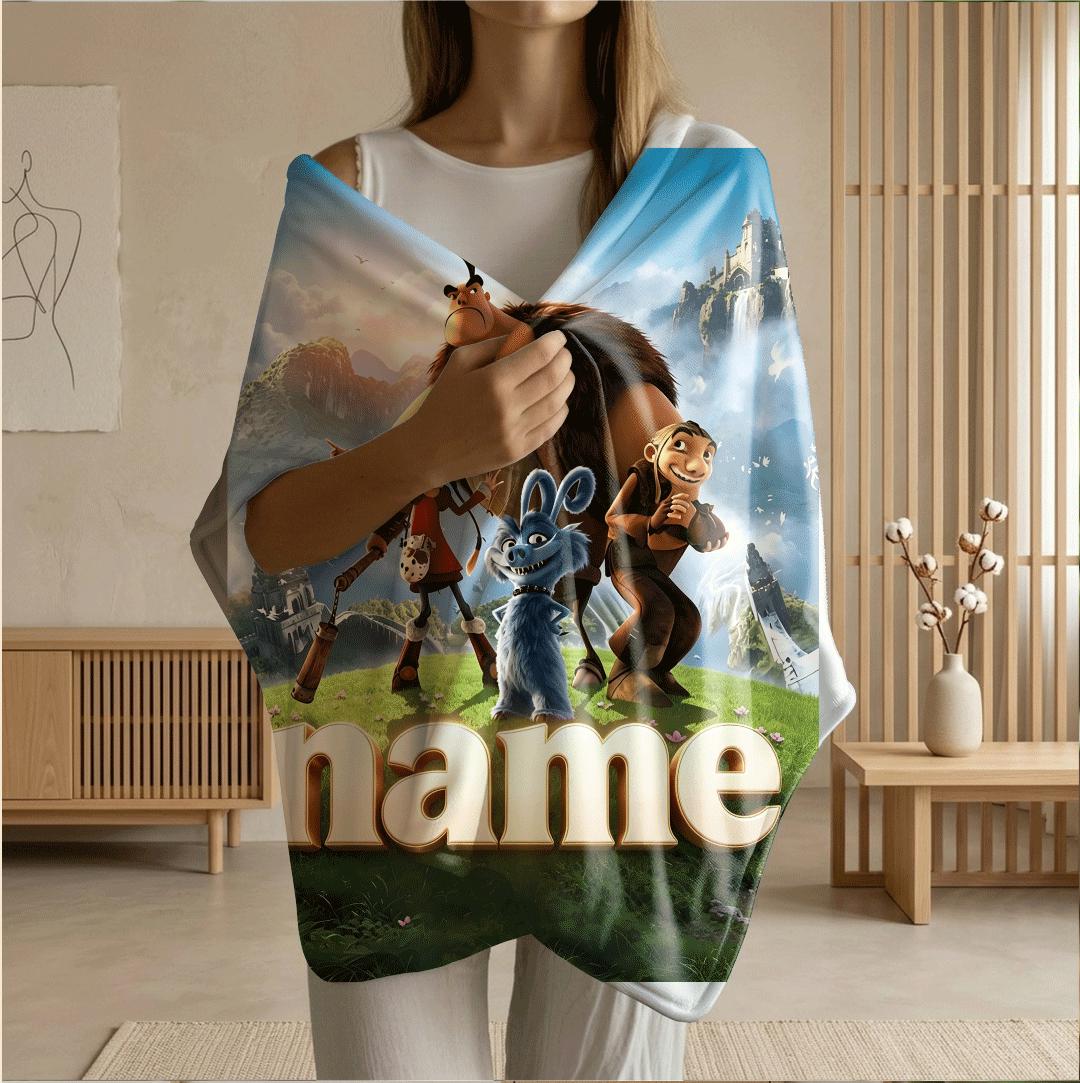 Medieval hero print travel portable blanket dorm blanket single blanket Customized name office blankets festival gift