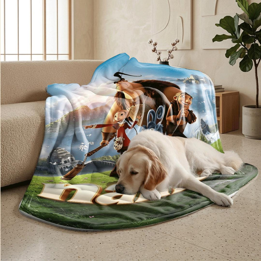 Medieval hero print travel portable blanket dorm blanket single blanket Customized name office blankets festival gift