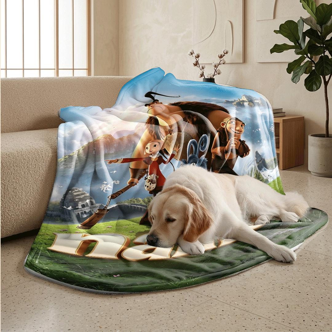 Medieval hero print travel portable blanket dorm blanket single blanket Customized name office blankets festival gift