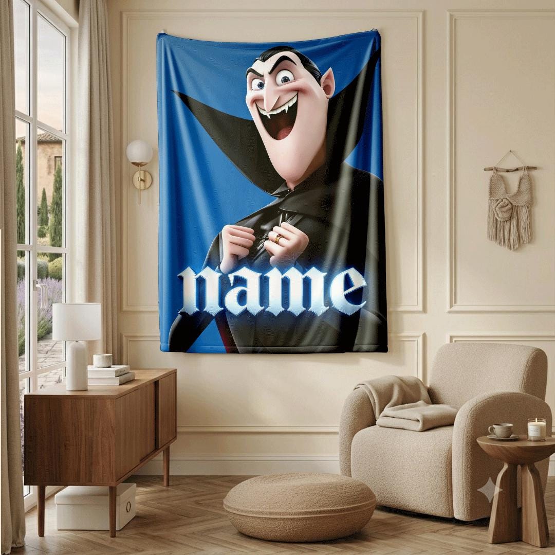 Vampire character print kids blanket car blanket sofa blanket Customized name winter warm blankets daily gift