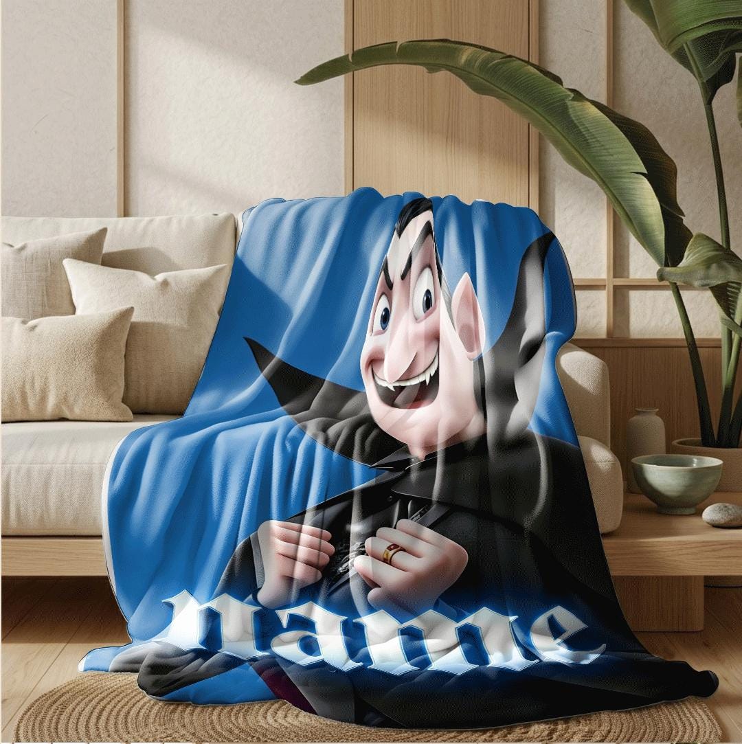 Vampire character print kids blanket car blanket sofa blanket Customized name winter warm blankets daily gift