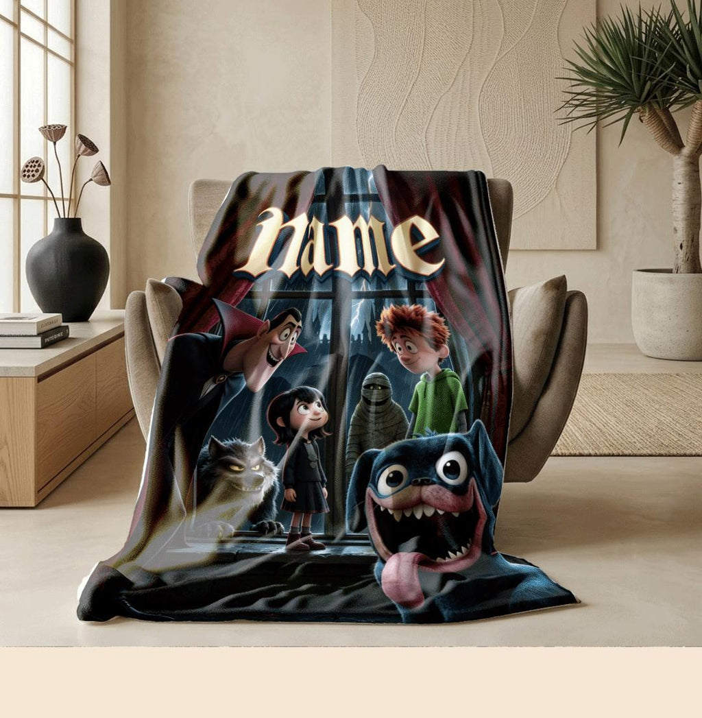 Hotel Transylvania print portable blanket dorm blanket couch blanket Customized name office blankets festival gift