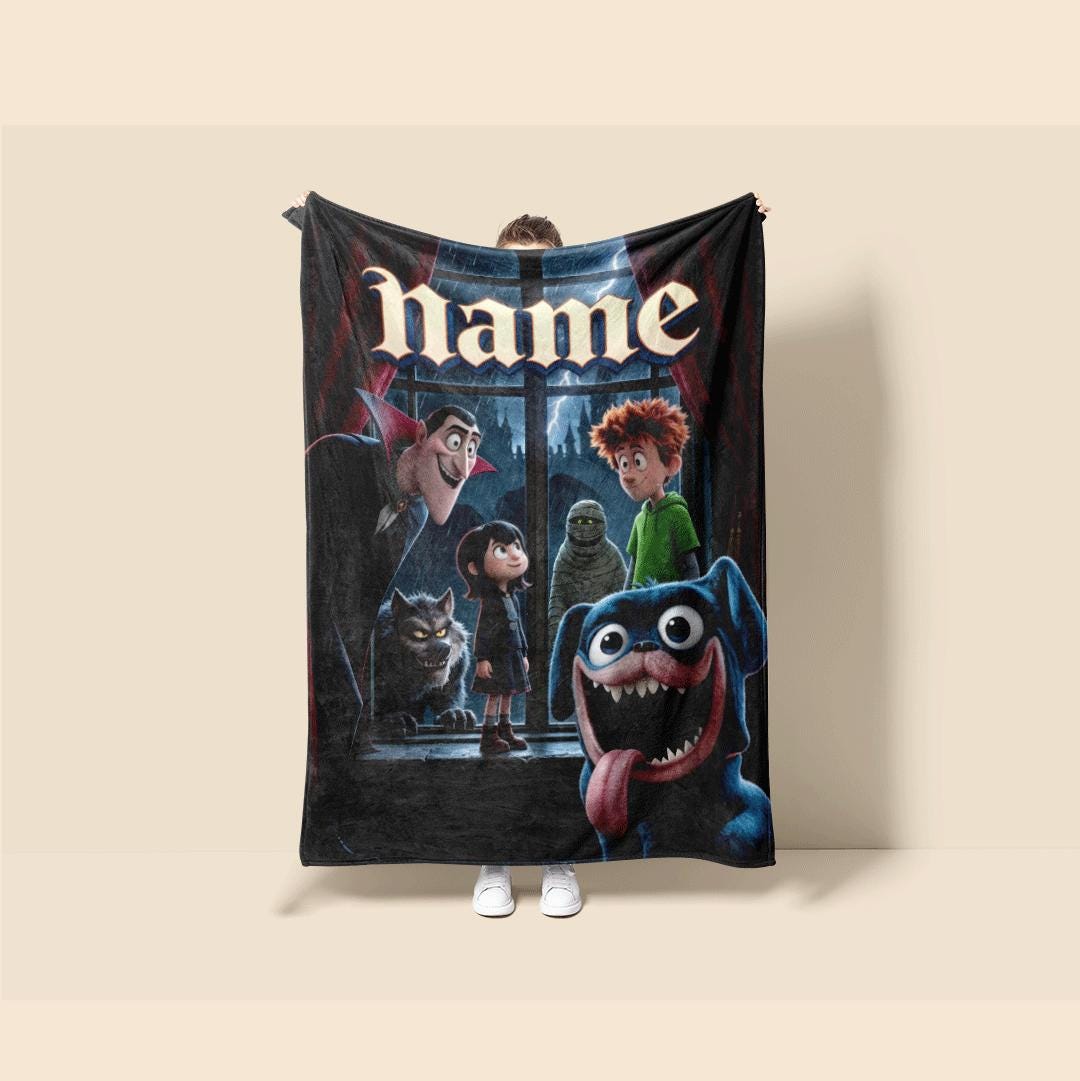 Hotel Transylvania print portable blanket dorm blanket couch blanket Customized name office blankets festival gift