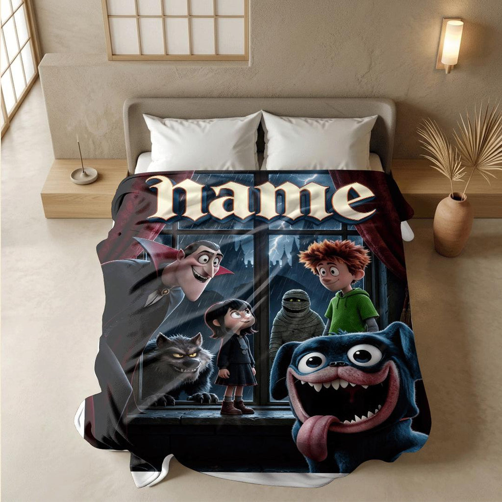 Hotel Transylvania print portable blanket dorm blanket couch blanket Customized name office blankets festival gift