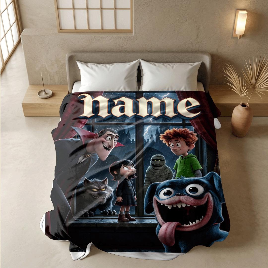 Hotel Transylvania print portable blanket dorm blanket couch blanket Customized name office blankets festival gift