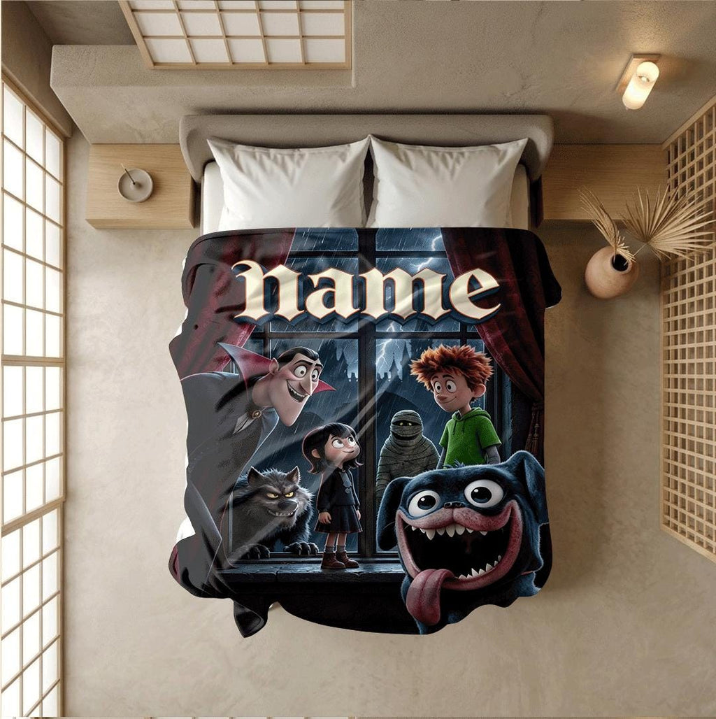 Hotel Transylvania print portable blanket dorm blanket couch blanket Customized name office blankets festival gift