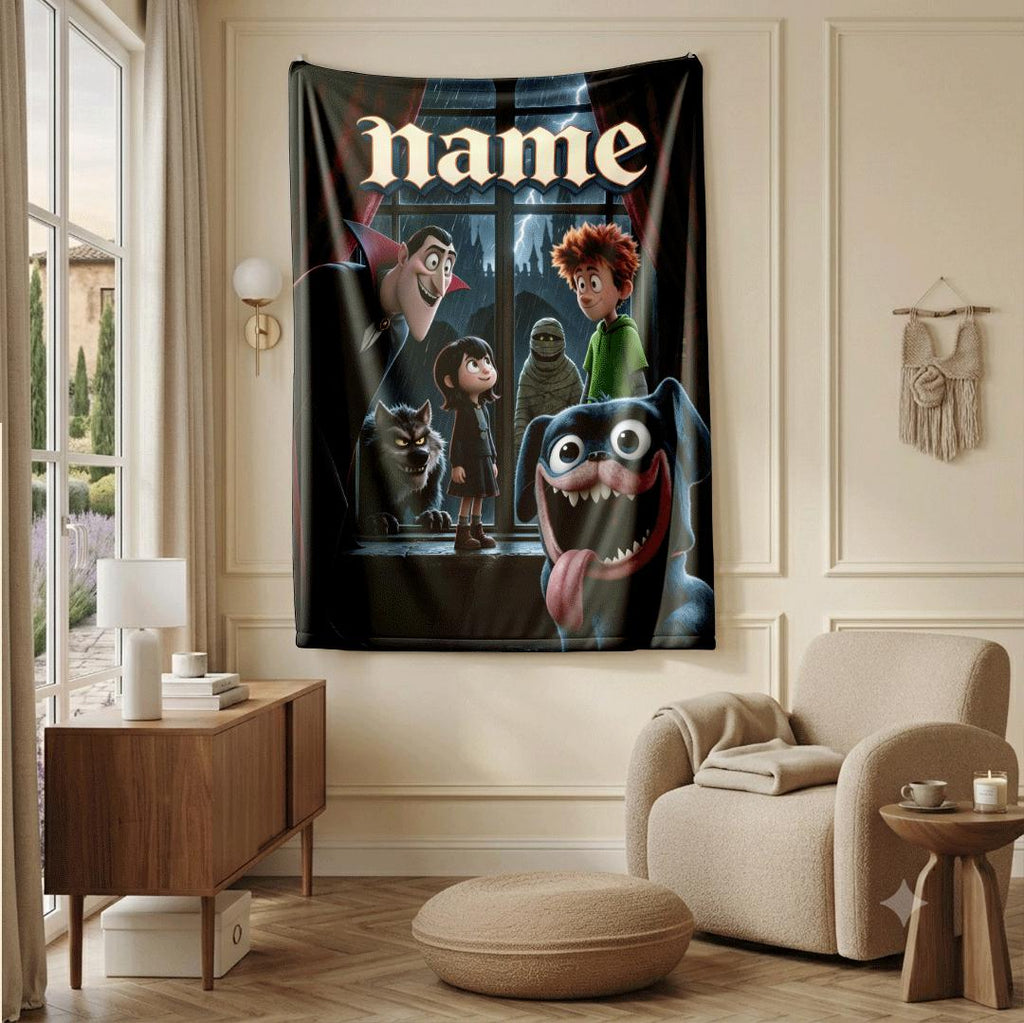 Hotel Transylvania print portable blanket dorm blanket couch blanket Customized name office blankets festival gift