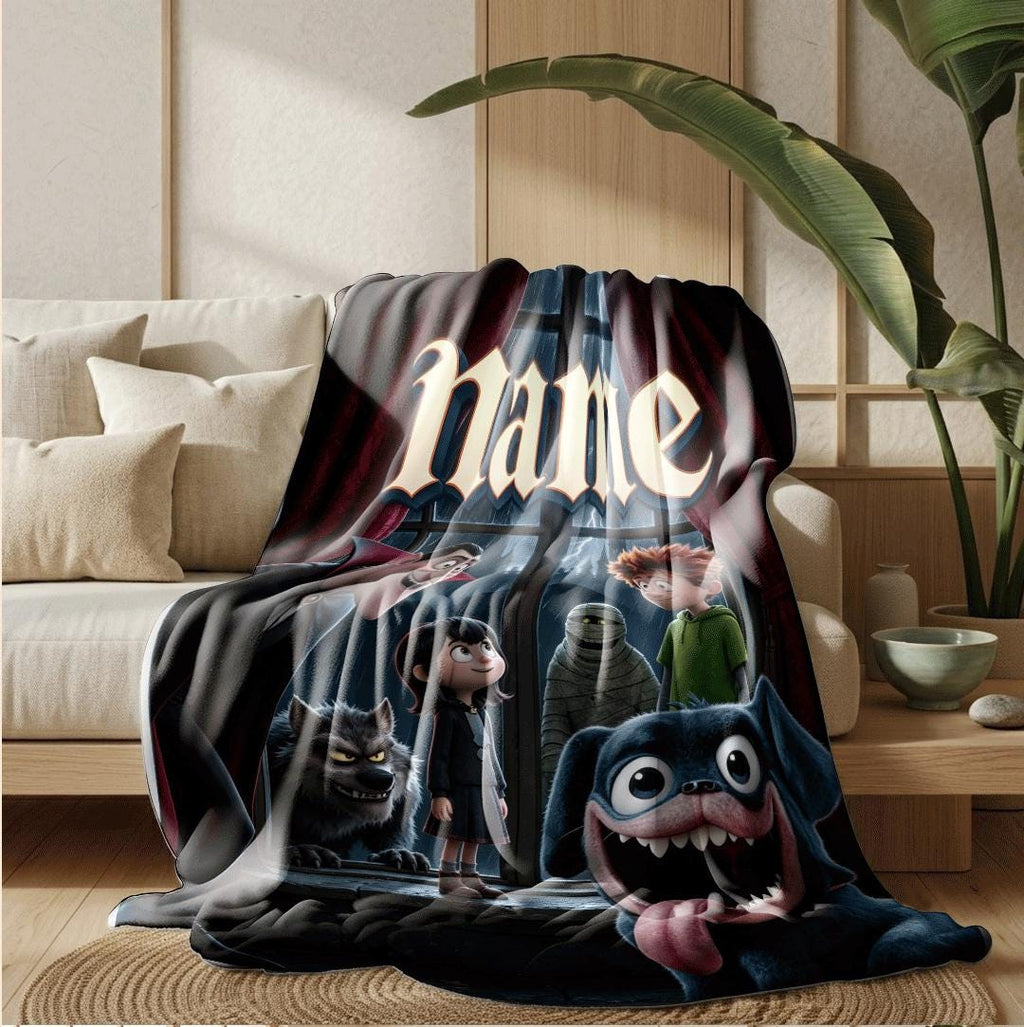 Hotel Transylvania print portable blanket dorm blanket couch blanket Customized name office blankets festival gift