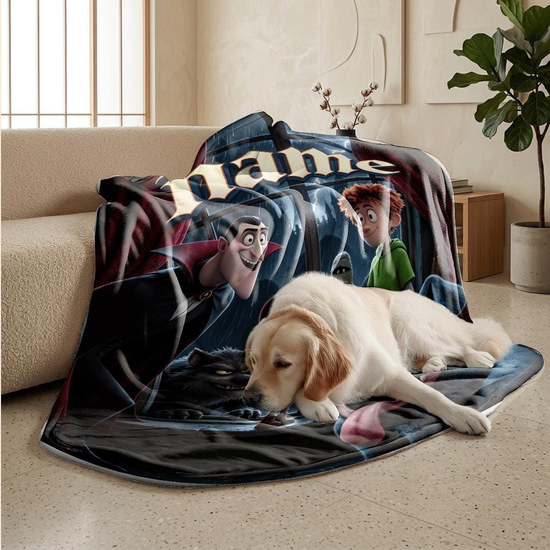 Hotel Transylvania print portable blanket dorm blanket couch blanket Customized name office blankets festival gift