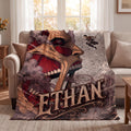 Custom Name AOT Blanket, Personalized SNK Anime Throw, Otaku Gaming Room Decor, Manga Fan Bedding, Colossal Art Gift for Teenage Boys