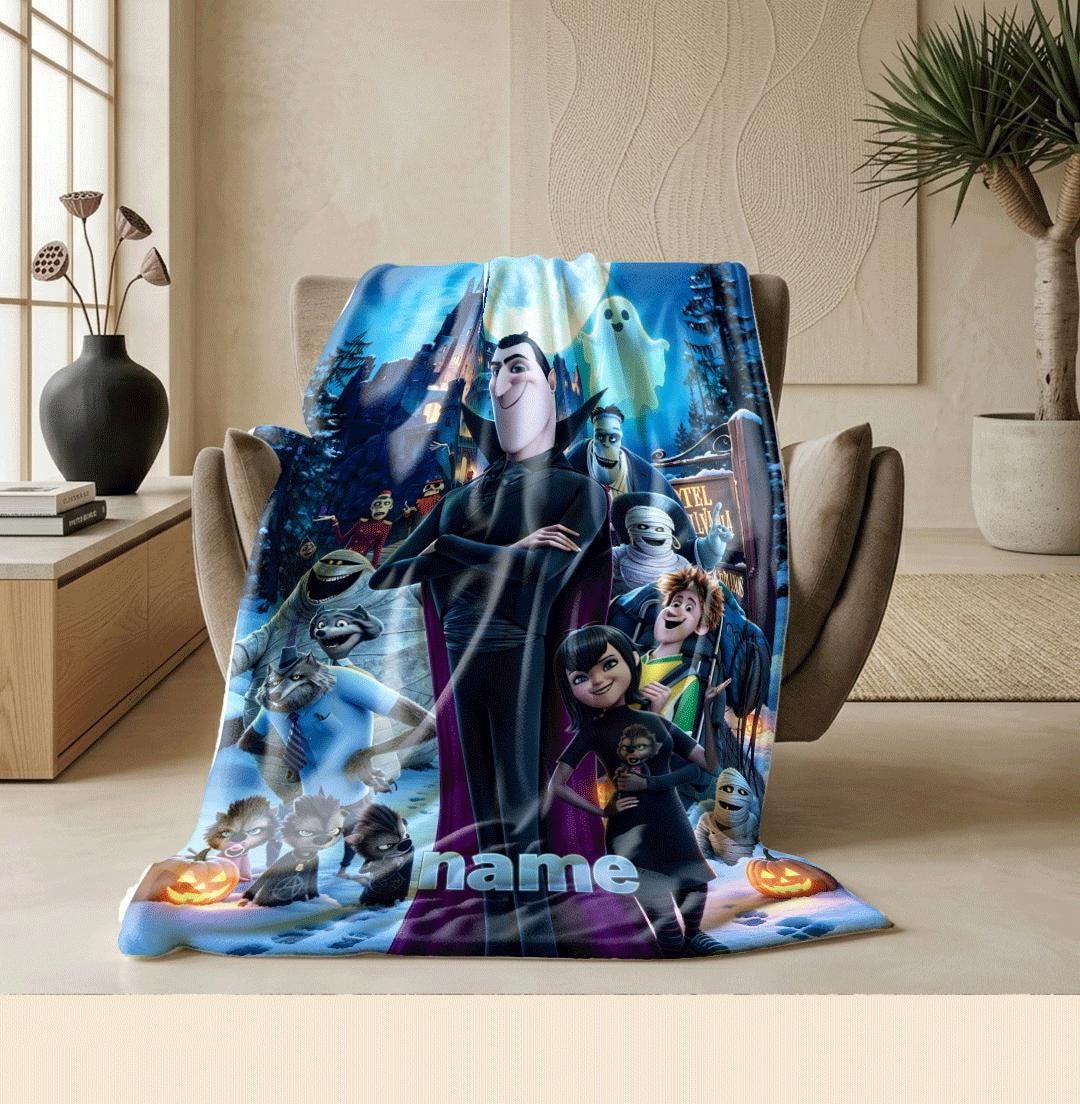 Monster castle print dorm blanket sofa blanket pet blanket Customized name office blankets party gift