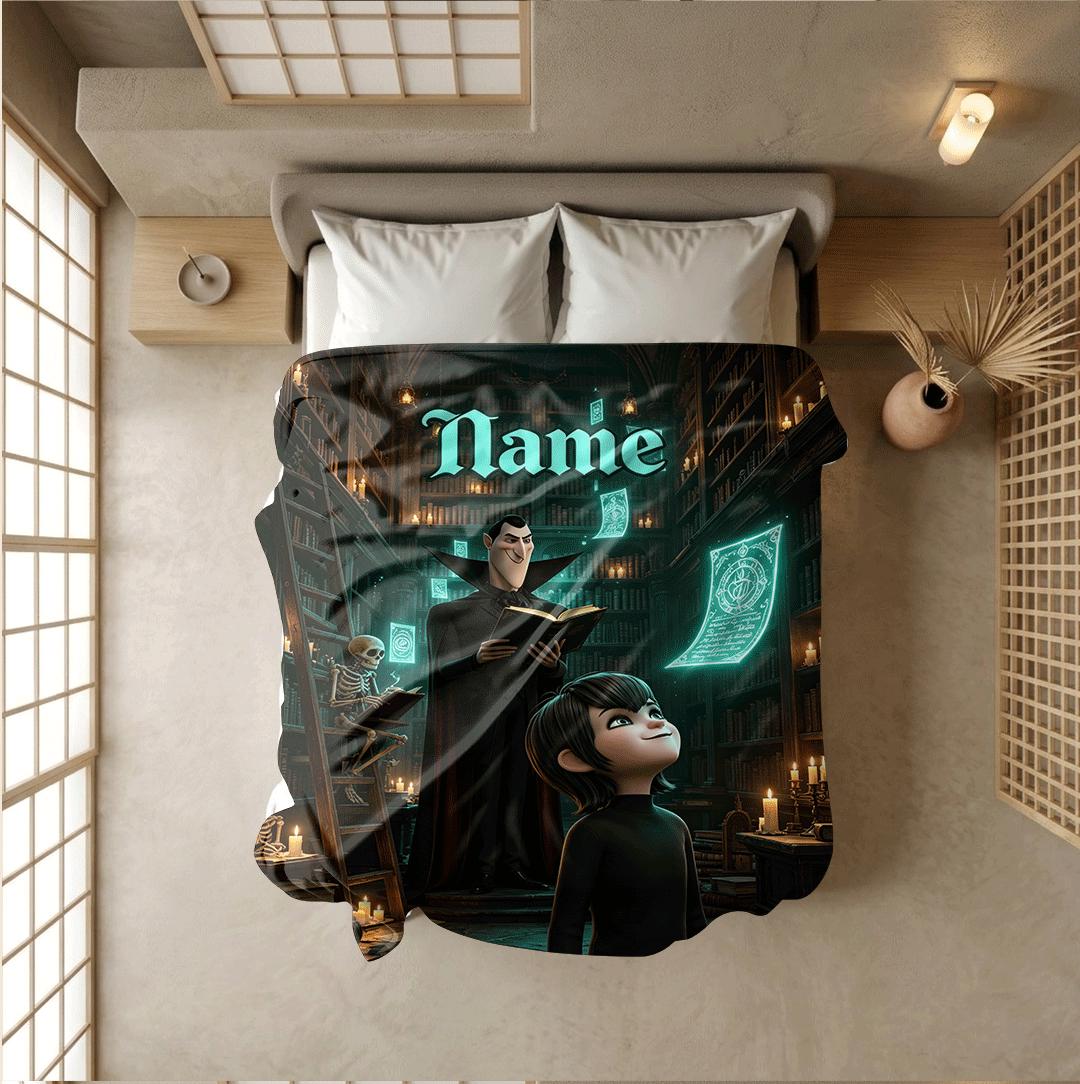 Magic library print kids blanket sofa blanket single blanket Customized name air conditioning blankets surprise gift