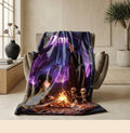 Campfire scene print cartoon blanket dorm single blanket travel portable blanket Customized name winter warm blankets halloween kids gift