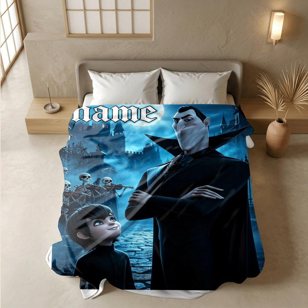 Castle moonlight print single blanket dorm blanket pet blanket Customized name all‑season blankets birthday surprise gift