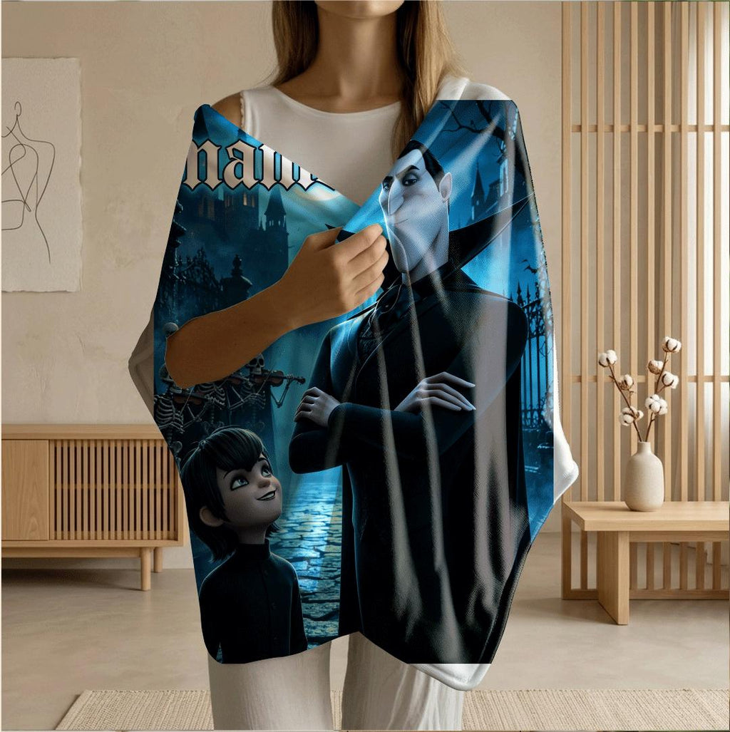 Castle moonlight print single blanket dorm blanket pet blanket Customized name all‑season blankets birthday surprise gift