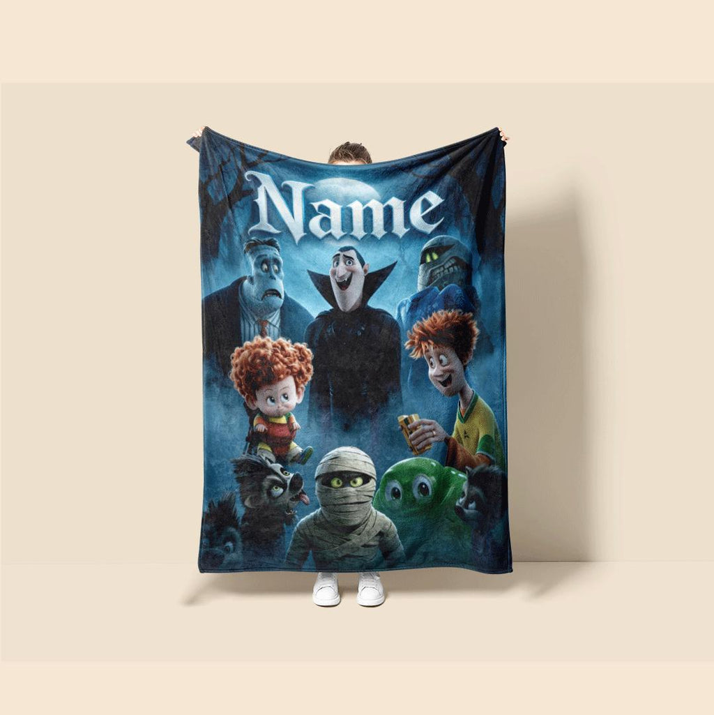 Dormitory blanket spooky cartoon print Customized name portable blanket sofa blankets office blankets youth gift