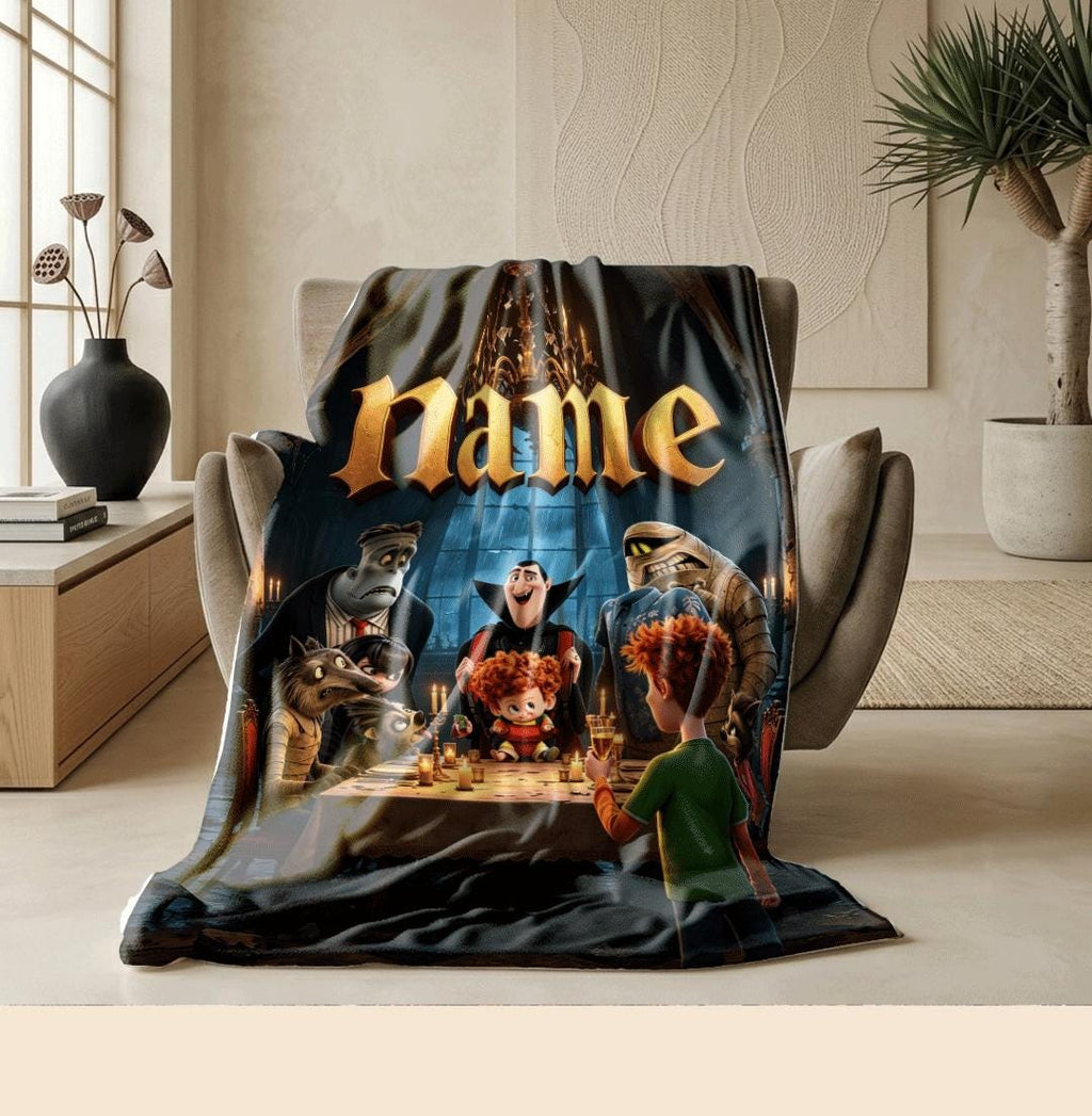 Single blanket Customized name monster group print children blanket hotel blanket winter warm blankets souvenir gift