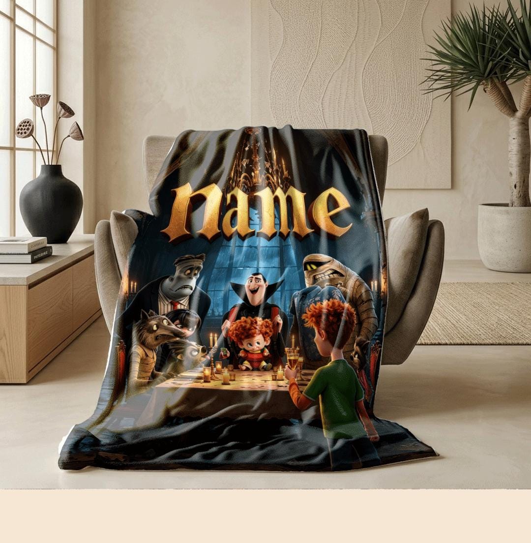 Single blanket Customized name monster group print children blanket hotel blanket winter warm blankets souvenir gift