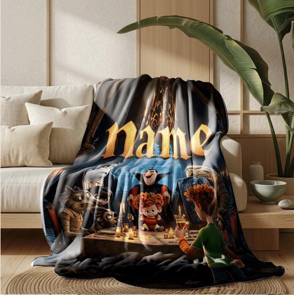 Single blanket Customized name monster group print children blanket hotel blanket winter warm blankets souvenir gift