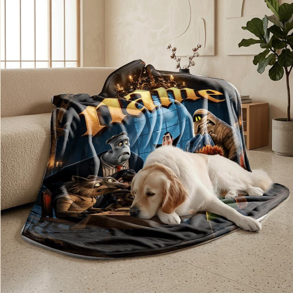 Single blanket Customized name monster group print children blanket hotel blanket winter warm blankets souvenir gift