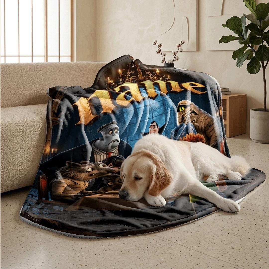 Single blanket Customized name monster group print children blanket hotel blanket winter warm blankets souvenir gift