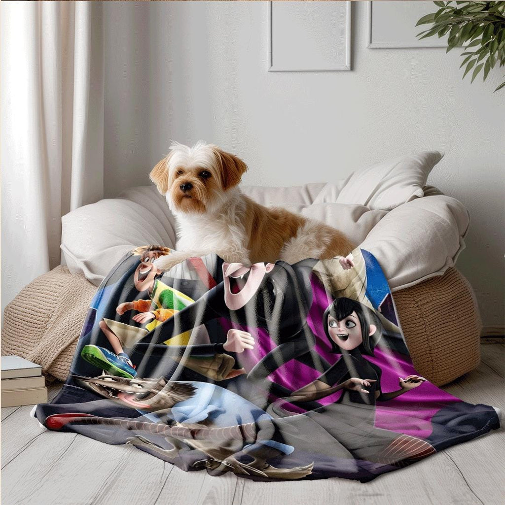Sofa blanket Hotel Transylvania character print Customized name single blanket pet blanket nap blankets holiday gift