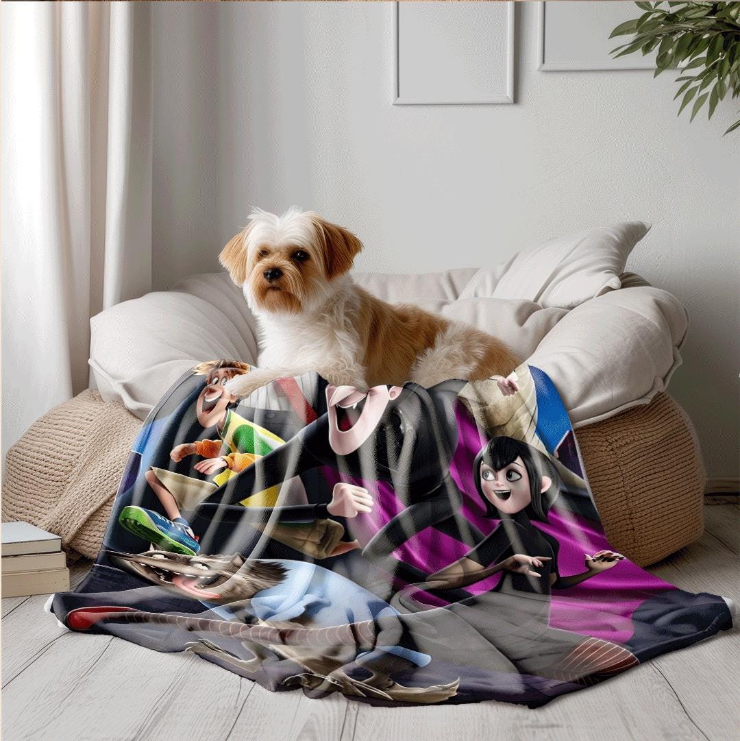 Sofa blanket Hotel Transylvania character print Customized name single blanket pet blanket nap blankets holiday gift