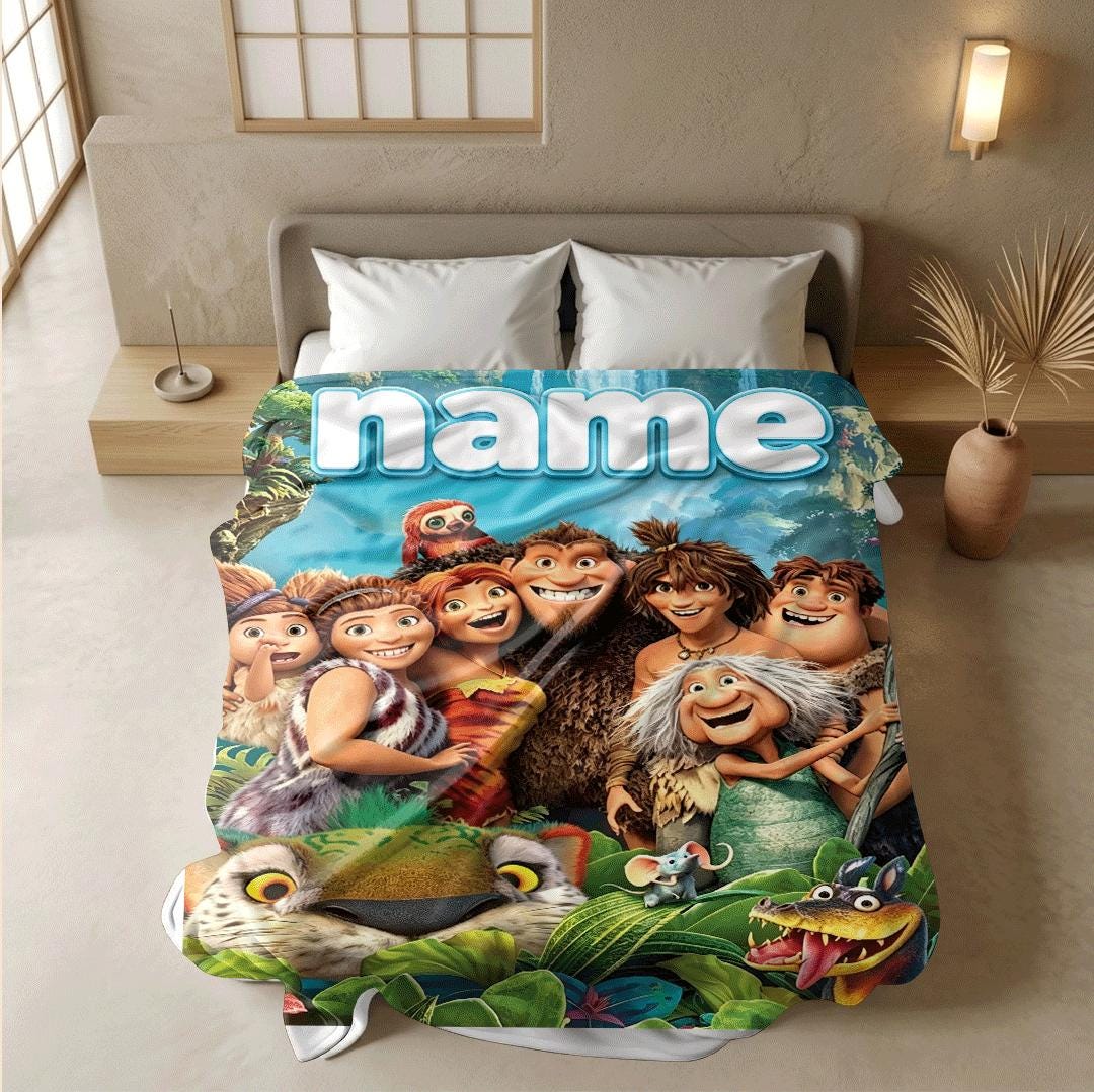 Dormitory blanket Croods cartoon print Customized name kids blanket car blanket air conditioning blankets birthday gift