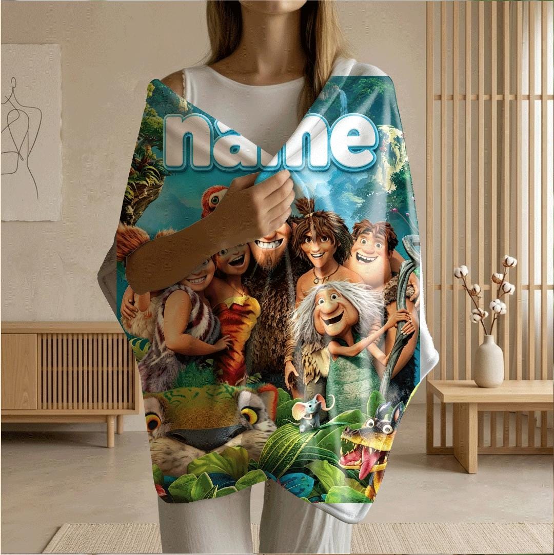 Dormitory blanket Croods cartoon print Customized name kids blanket car blanket air conditioning blankets birthday gift