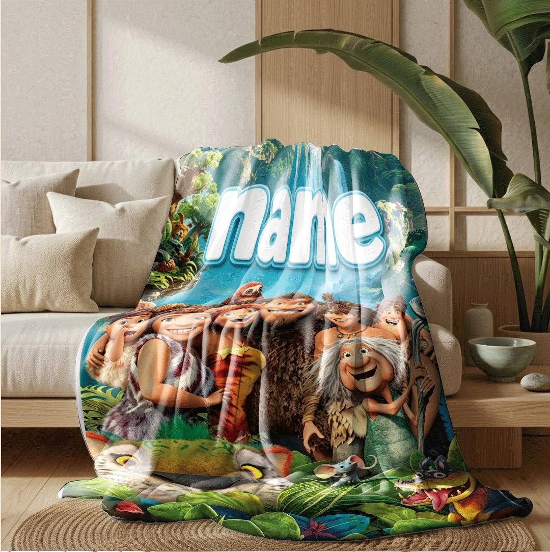 Dormitory blanket Croods cartoon print Customized name kids blanket car blanket air conditioning blankets birthday gift