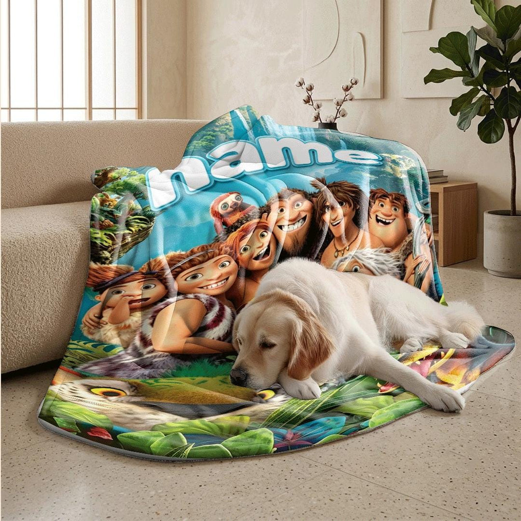 Dormitory blanket Croods cartoon print Customized name kids blanket car blanket air conditioning blankets birthday gift