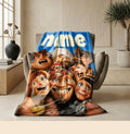 Portable blanket Croods family print Customized name dormitory single blanket couch‑covers office blankets festive gift