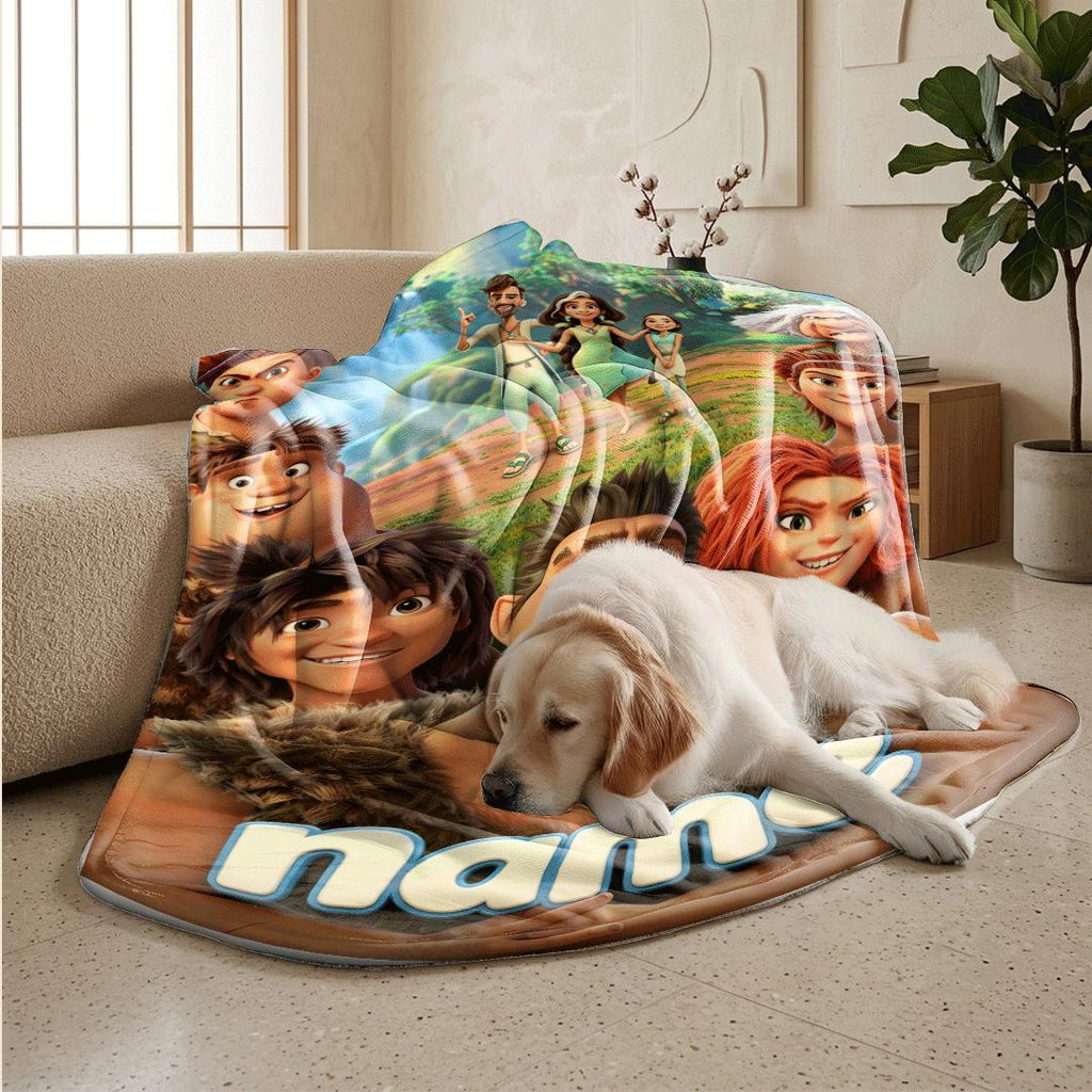 Single blanket Croods adventure print Customized name children blanket hotel blanket winter warm blankets souvenir gift