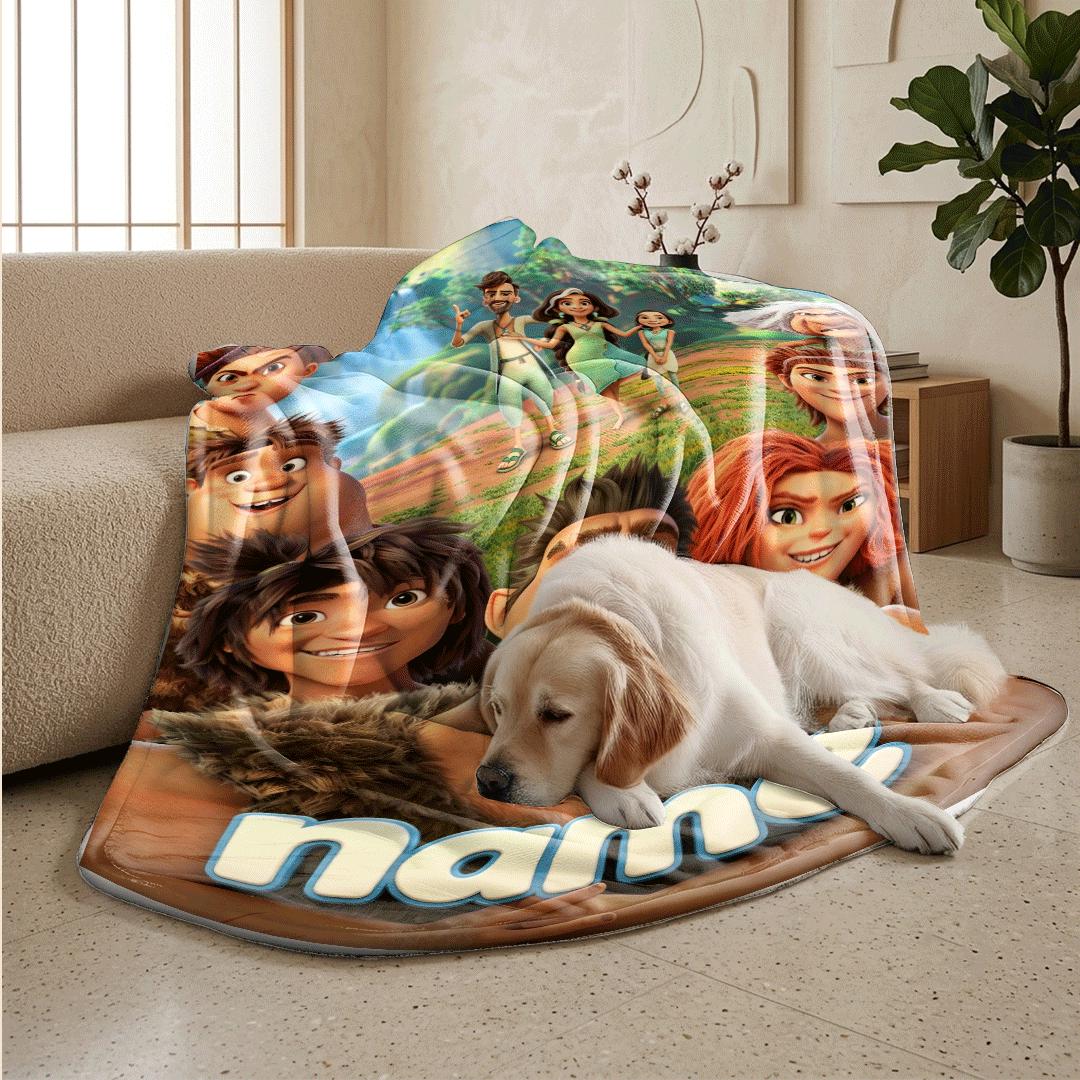 Single blanket Croods adventure print Customized name children blanket hotel blanket winter warm blankets souvenir gift
